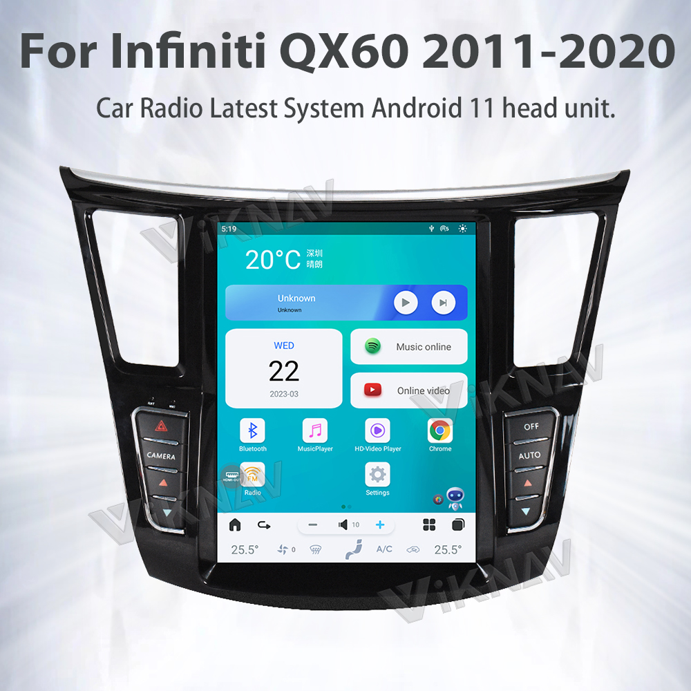 Viknav Car Radio For Infiniti QX60 (2011-2020) 12.3 inchAuto Audio Video WiFi Wireless CarPlay Upgrade Multimedia player