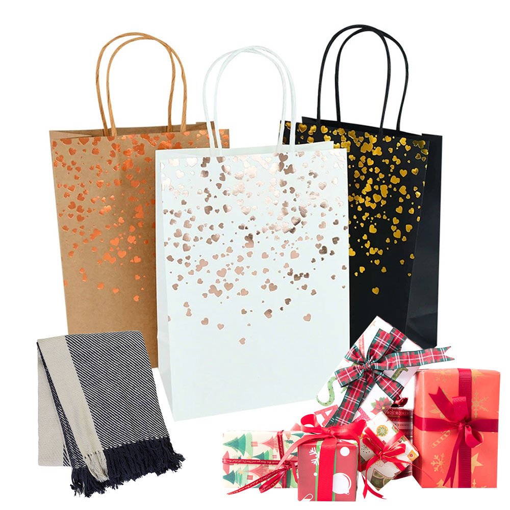 SGS Matt Film Lamination Kraft Paper Bags For Gift Packaging