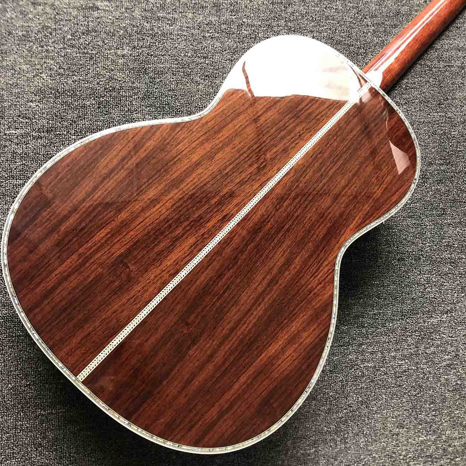 Top Quality 000 style classic acoustic guitar,AAA Solid Spruce top,China Factory Custom Super luxury guitar