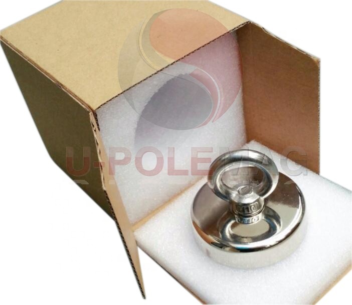 255lbs Pulling Force Round Neodymium Fishing Magnet for River Retrieving in Industries