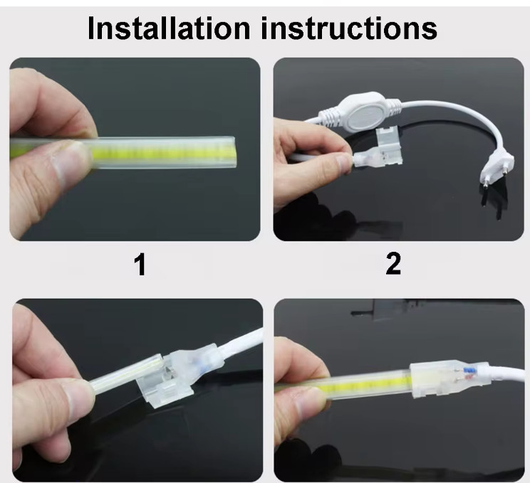 110V 220V Waterproof COB LED Light Strip With PVC Glue Customizable Blue / Ice Blue / White / Green / Purple / Golden / Pink