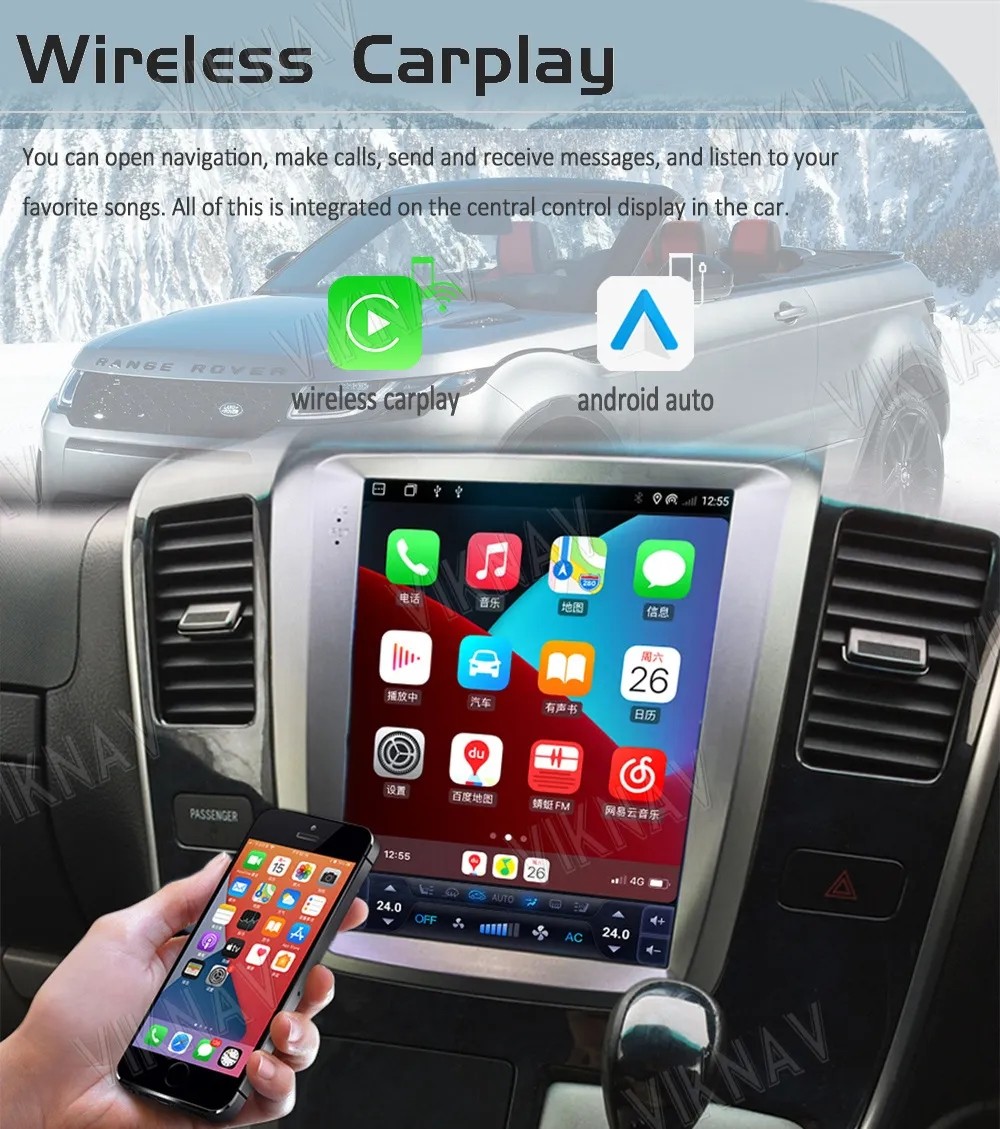 9.7 Inch Android Auto Stereo For 2003-2007 Toyota Alphard GPS Navigation Multimedia Player Wireless Carplay BT 4G