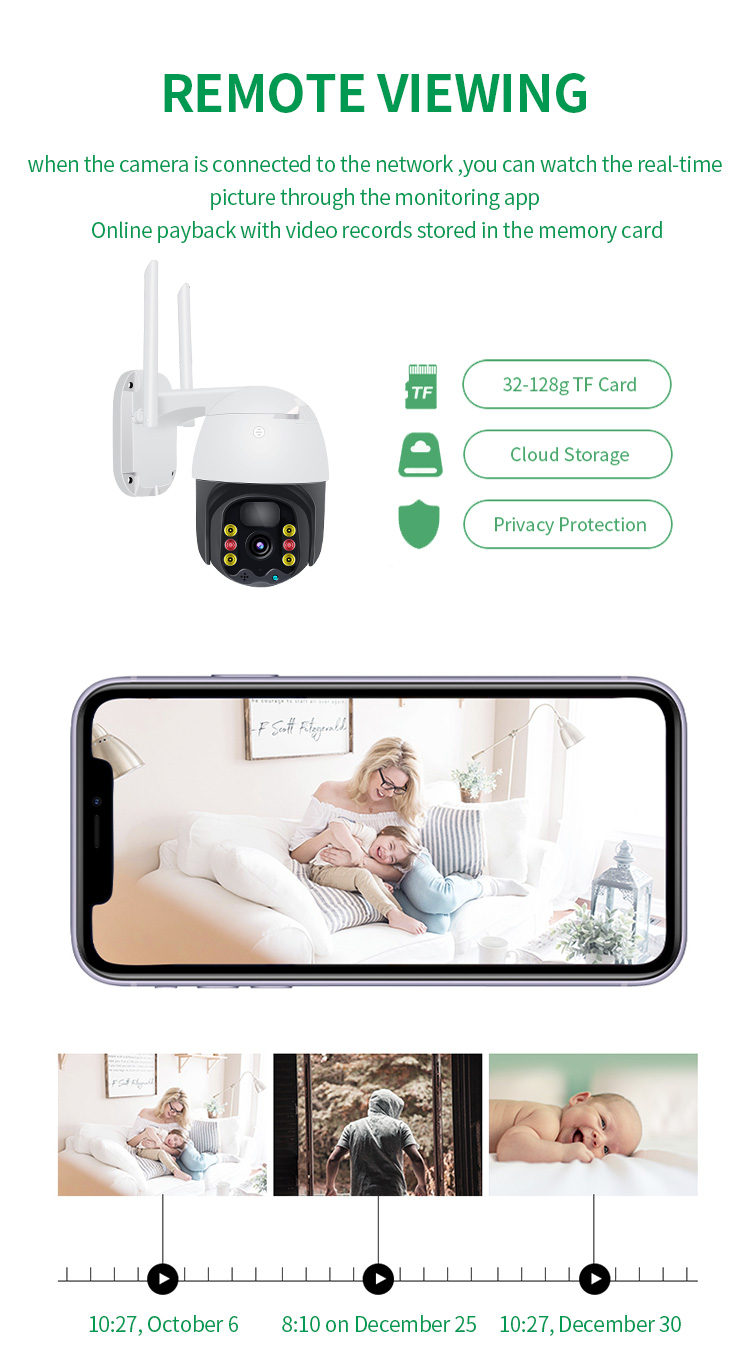 PIR Motion Sensor Wireless Solar Camera Night Vision Outdoor Wifi 360 Degree Two Audio
