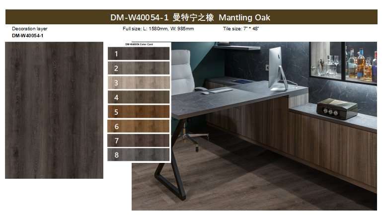 6mm SPC Core Luxury Vinyl Plank Eco Friendly Damp Proof Mantling Oak GKBM DM-W40054