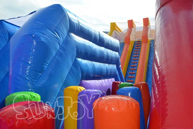 20M Giant Slides Fun City Obstacle Course Bouncer Inflatable Bouncy Castle Jump Inflatable