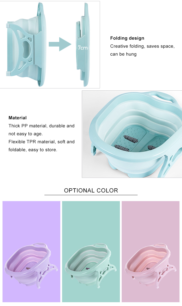 1KG Portable Plastic Foldable Foot Massage Bucket