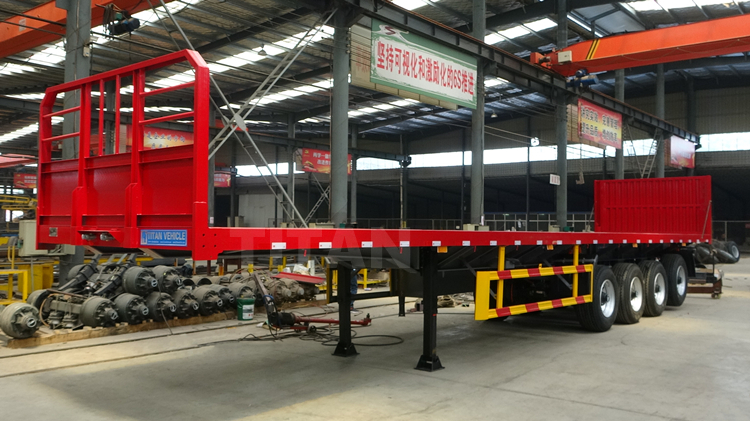 4 Axles Flat Bed Trailer with front board