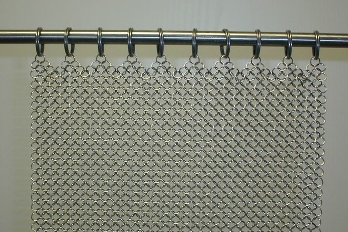 Stainless Steel Chain Mail Metal Mesh Curtains 0.53x3.81mm For Fire Guard Screens