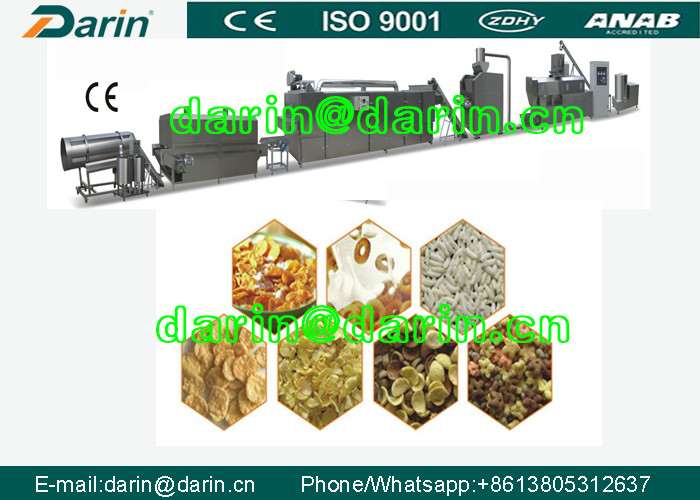 Stainless Steel Snack Extruder Production Line for Cereal / Corn Flakes