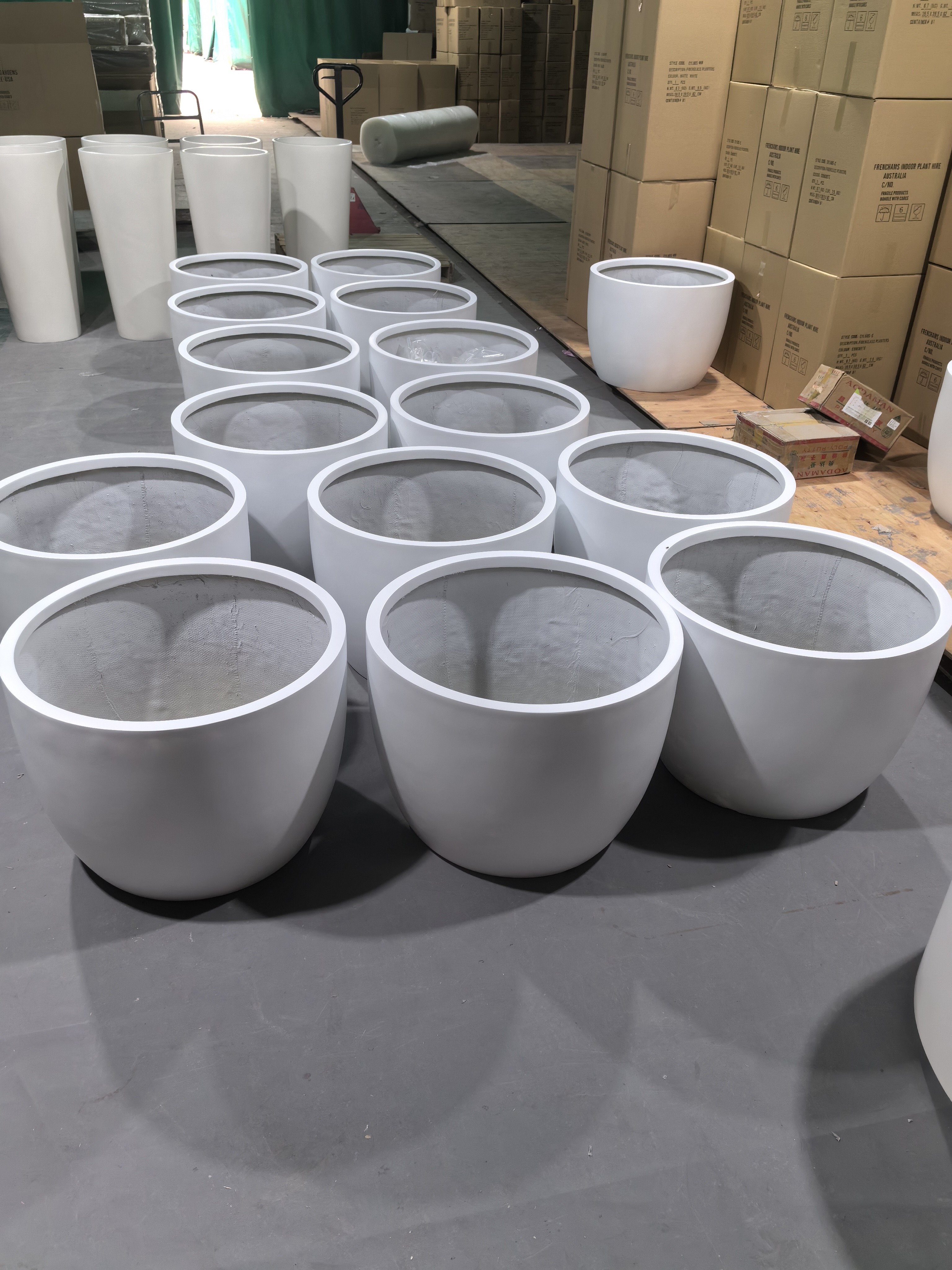 Nursery Fiberglass Resin Flower Pot Set For Succulent Garden Home Decor