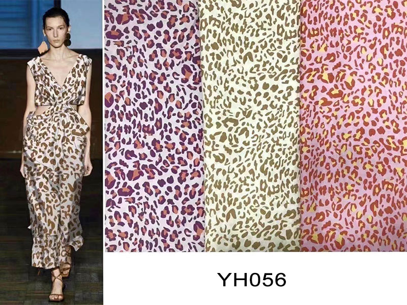 Leopard Print Chiffon Rayon Viscose Printed Woven Fabrics 56 Inch Width
