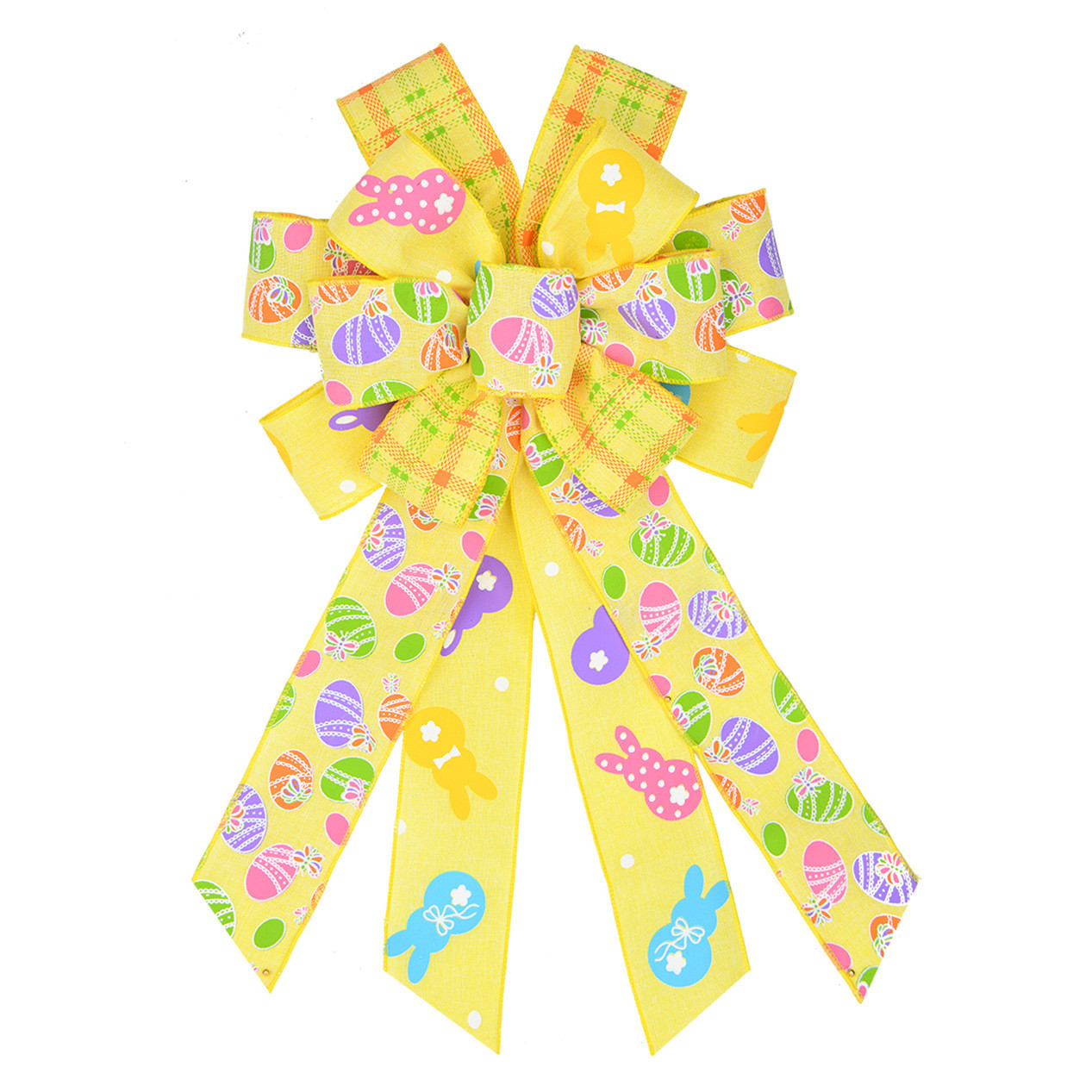 Cute Cartoon Egg And Rabbit Easter Ribbon Bow For Festival Decoration