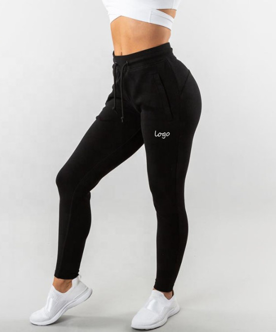 Sweat Wicking Black Breathable Jogger Pants Womens High Waisted Joggers