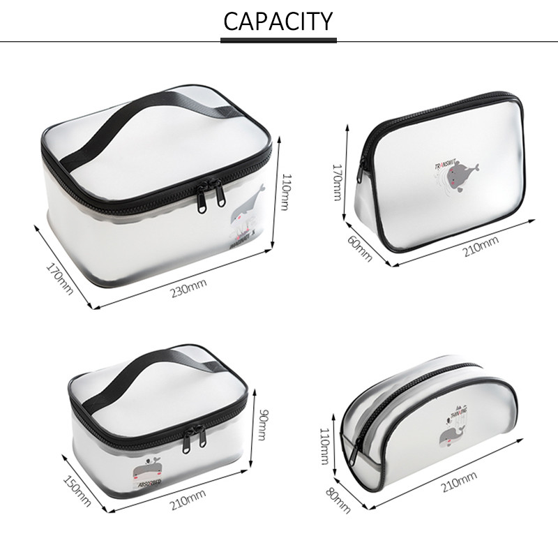Clear Matt Toiletries Portable Traveling PVC Cosmetic Bag