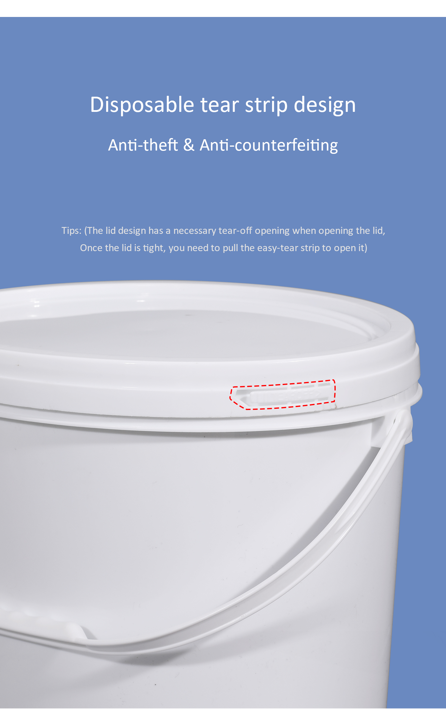 6L 16L 20L Plastic Oval Shape Paint Bucket Pail With Handles OEM LOGO Printing Color
