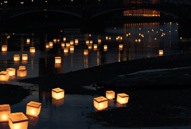 New color square water lanterns Tanabata River Lotus Lantern blessing wishing lamp quality sale