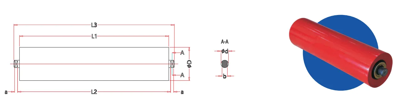 Parallel Flat Steel Conveyor Belt Idler Roller