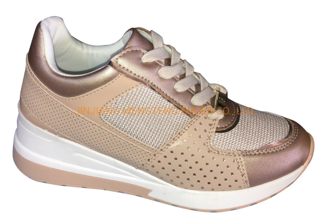 New Styles Women′s Fashion Shoes High Heel PU Shoes Imitation Leather Sneaker Shoes Walking Performanc Shoes Party Shoes Casual Shoes