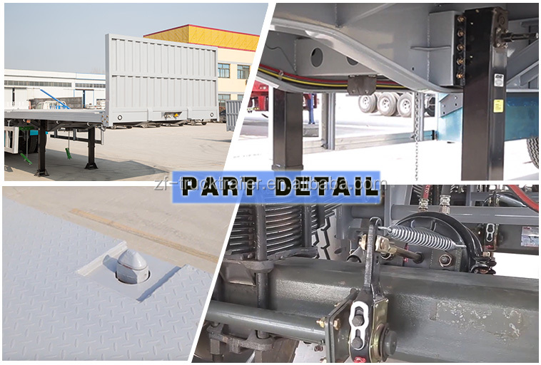 4axles 3axles 20ft 40ft Flatbed Container Chassis Semi Trailer With Container Locks For Sale