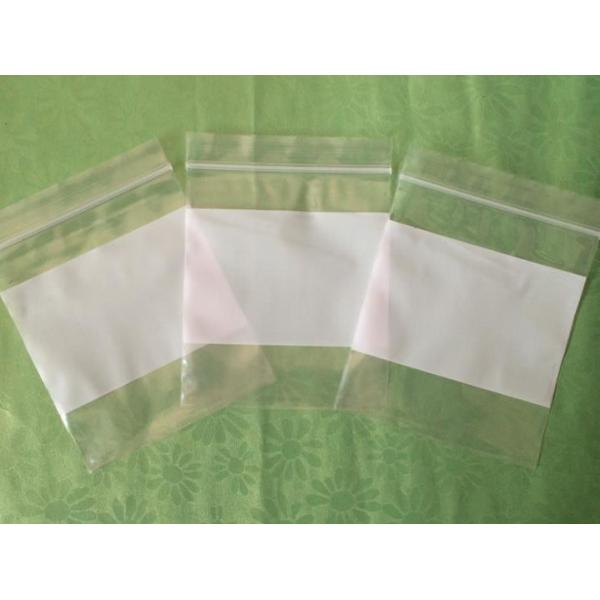 2mill clear poly white block ziplock writable zipper storage bags reclosable pouch