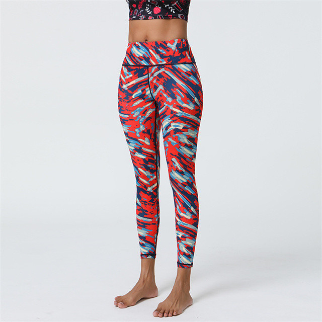 Wholesale European Size S-XL Yoga Pants High Waist Tights Butt-lifting Yoga Leggings Printed Women's Fitness Leggings