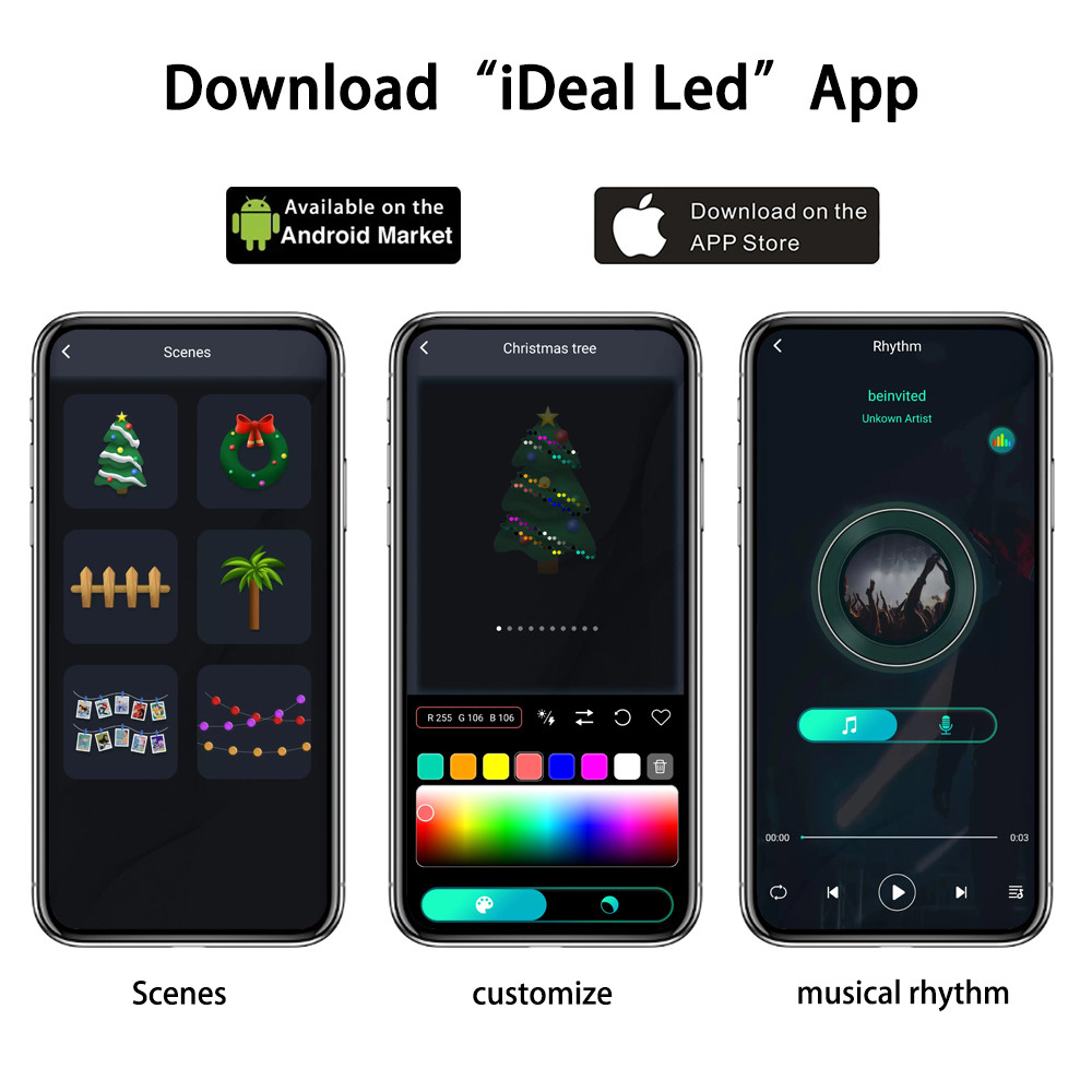Tuya Smart Christmas String Lights 24 Key Infrared Remote Control Musical Rhythm