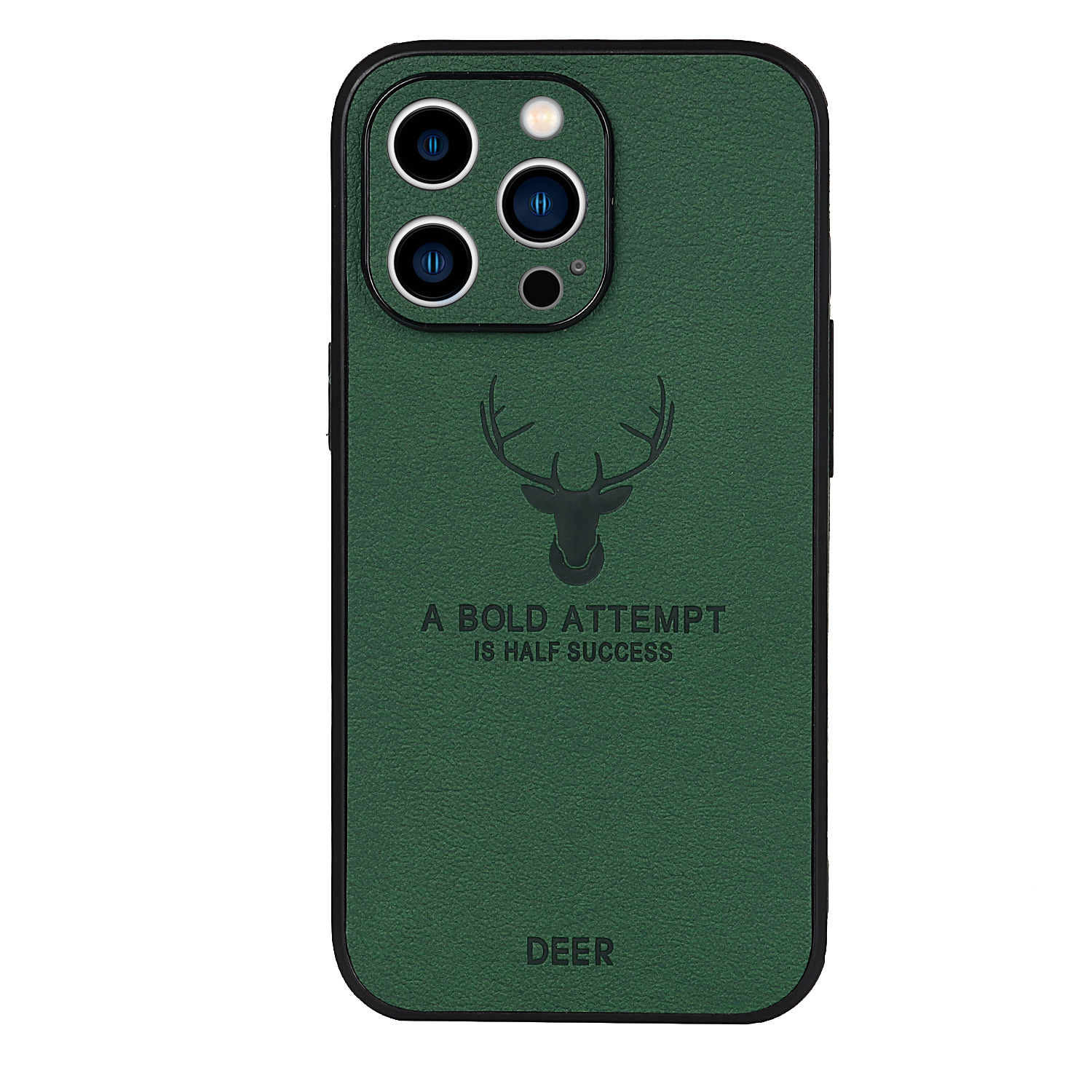 Deer Pattern Leather TPU Mobile Phone Case for iPhone 15 Pro Max 14 Pro Camera Lens Protection