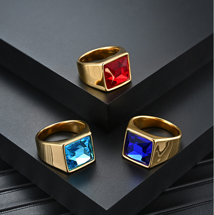 Light Luxury Gemstone Rings Fashion Jewelry Wedding Rings For Men