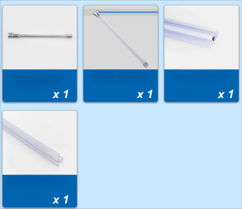 25 Square Shower Door Profile Easy Installation With Hardware Accessories