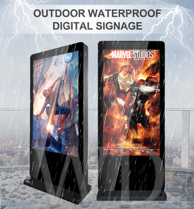 3500 Nits RK3399 49" Outdoor LCD Digital Signage 178° Viewing Angle IP55 Fans cooling