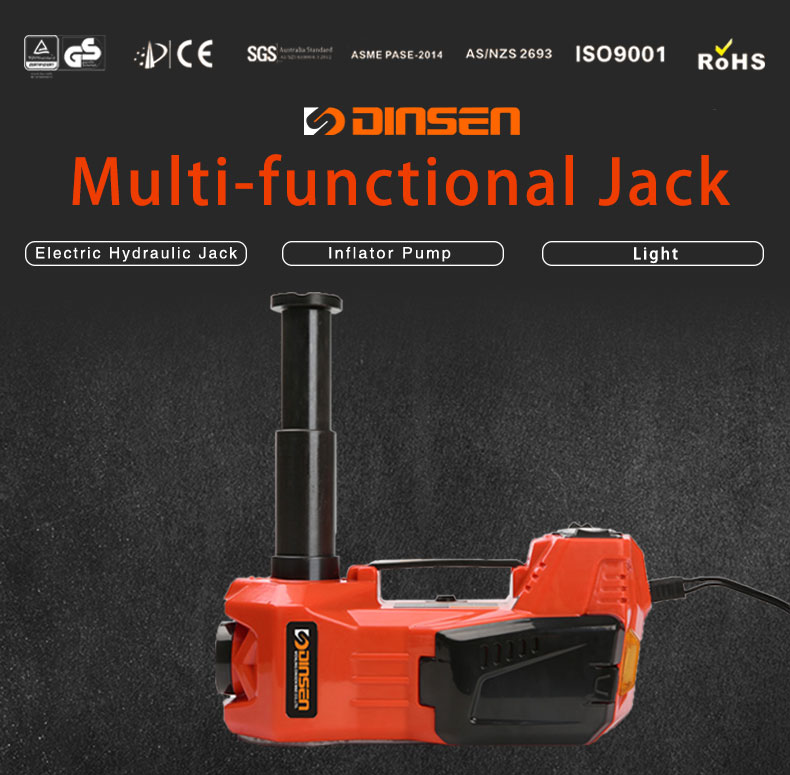 The professional electric inflatable car hydraulic jack from china.