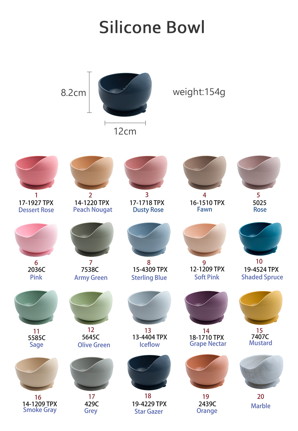Eco Friendly Silicone Bowl Set Round Shape For Family Travel OEM
