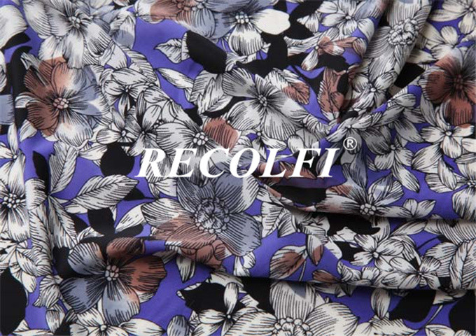 Direct Flower Printing Fabric Spandex Workout Leggings Functional Recycled Polyester