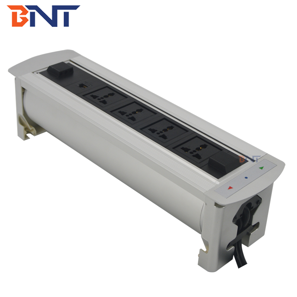 integrated power and data solution with gss system power track/electric tabletop flip socket