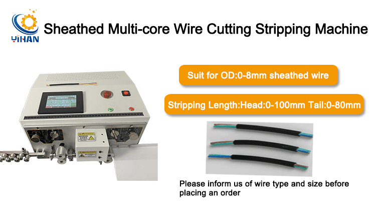 Multi-Core Cable Wire Stripper Cutter Machine with Stripping Length 0-100mm and 0-80mm