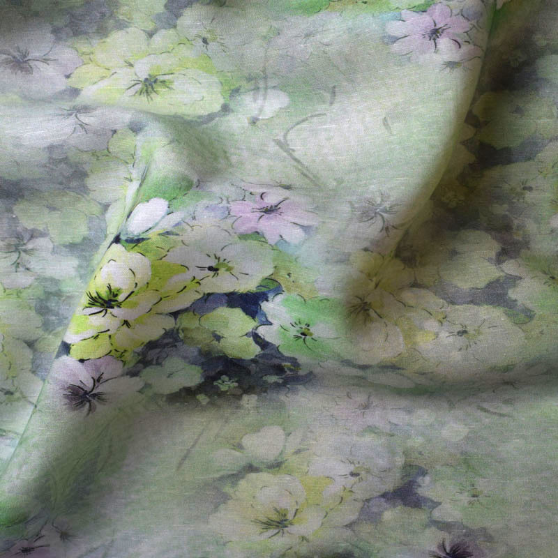 Floral Pattern Soft Tulle Fabric Tencel Printed Pure Cotton Printed Sleepwear