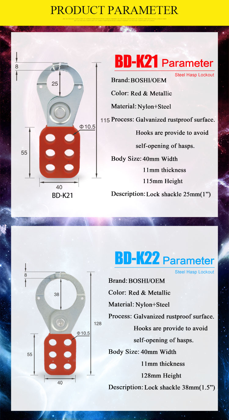 Metallic Multi Lock Hasp Customized Color With Nylon PA Injection Molding