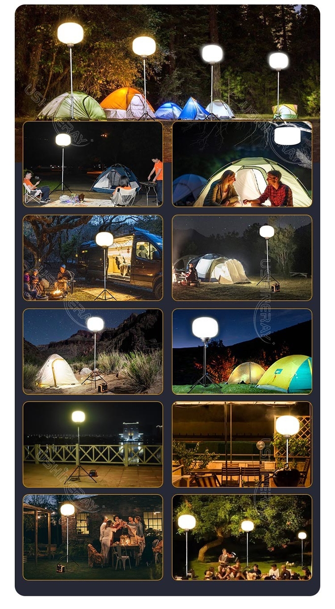 Battery Powered Reusable Led Balloons 200W 320W Mobile Lighting Tower For Outdoor Events