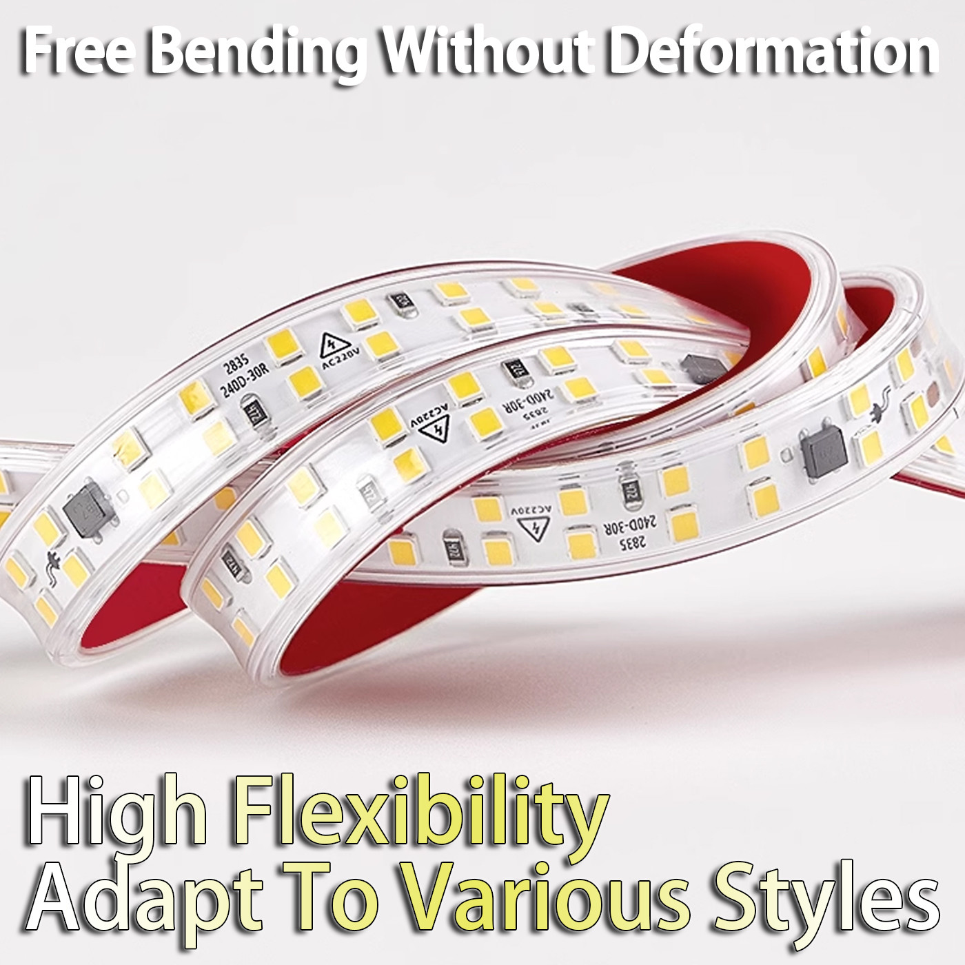 LED Soft Light Strip 12v Low Voltage 2835 Super Bright Patch Self-Adhesive Light Trough Bare Board Card Slot Light Strip Counter Decorative Light