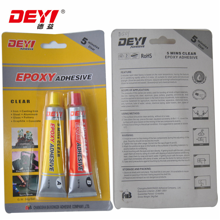 10000-15000 Cps/25C 5 Minutes Transparent AB Glue Epoxy Resin Adhesive For Fast Curing