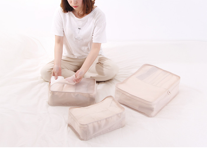 3 In 1 Set Light Weight Travel Organizer Bag Cubes Polyester With Coating