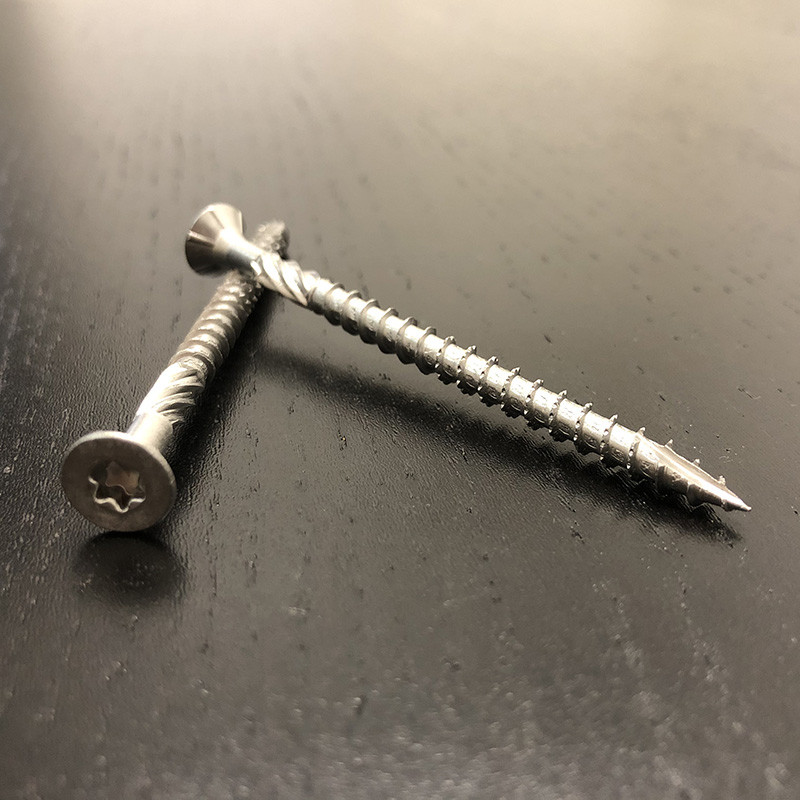 8G x 40mm Stainless Steel 304#10 Star Drive Double CSK Head w/ Ribs, Type 17 Point Outdoor Deck Screws