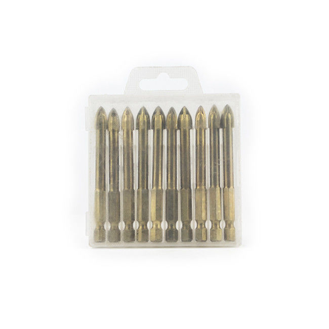 YG8 Carbide Hexagonal Straight Shank Cross Head Glass Tile Drill Bit