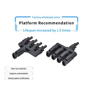 One In Four Solar Panel Connectors Male Female Parallel Branch Connectors ODM