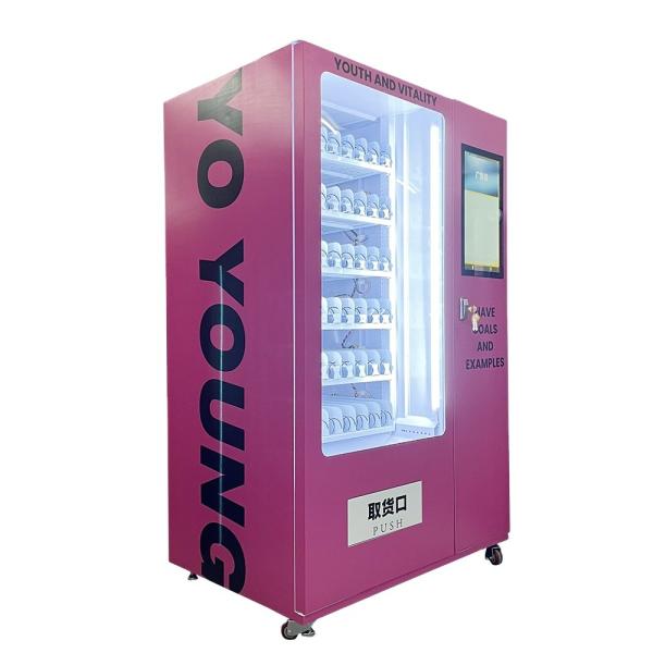 Quality Shopping Mall Banknote Coin Pink Infrared Detection Beauty Cheap Cosmetic Vending Machine for sale