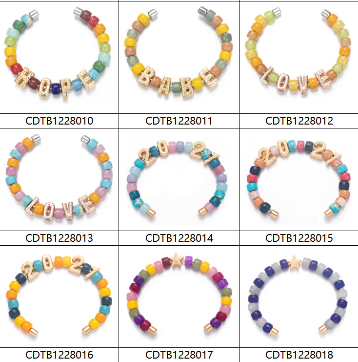 DIY Removable Bangles With Beads Red Imperial Stone 18k Real Gold Plated
