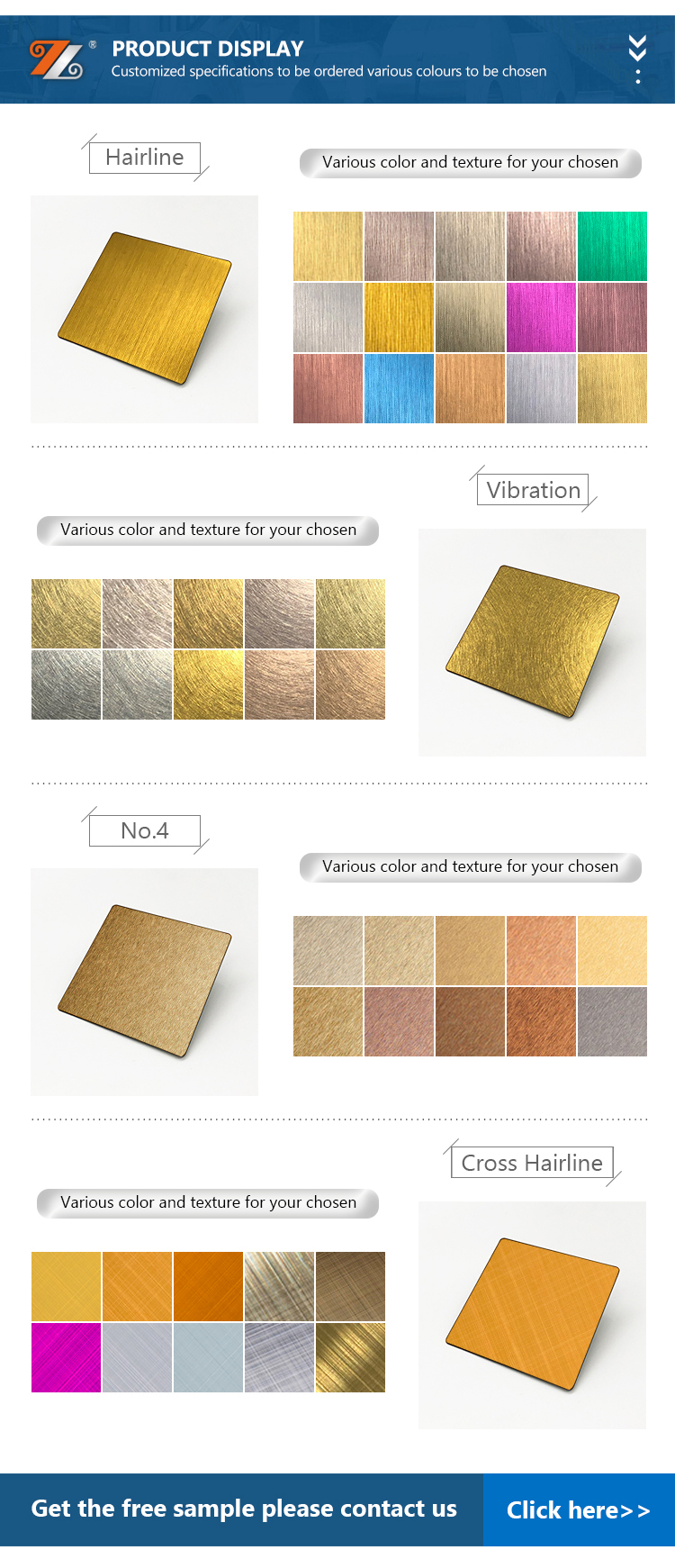 4X10 gold PVD Color Plated 316 Decorative Stainless Steel Sheet 1.2 mm Thick