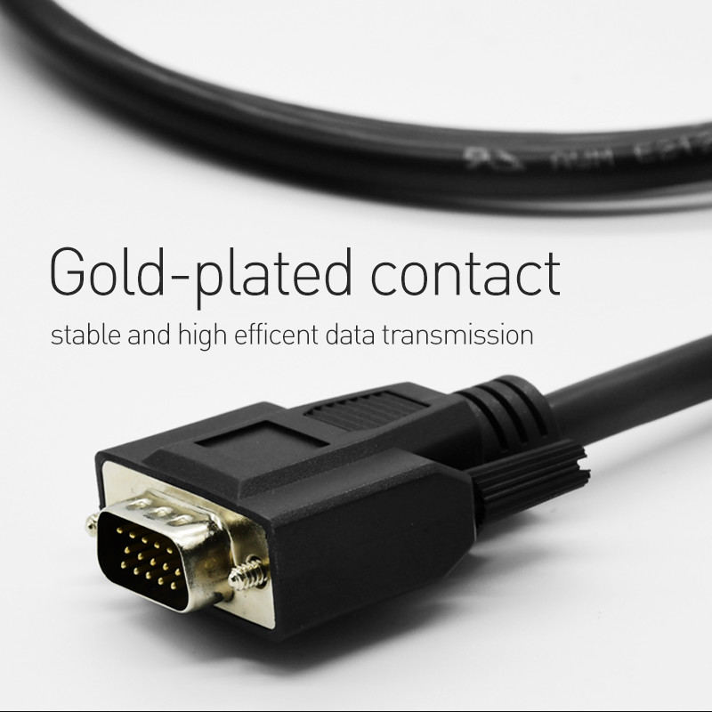 Various Lengths HD Male To Male VGA Monitor Cable , VGA Patch Cable