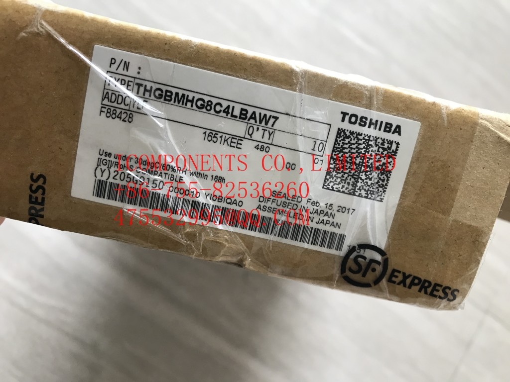 THGBMJG8C2LBAIL Toshiba eMMC Flash Card 32G-byte 3.3V Embedded MMC 153-Pin WFBGA