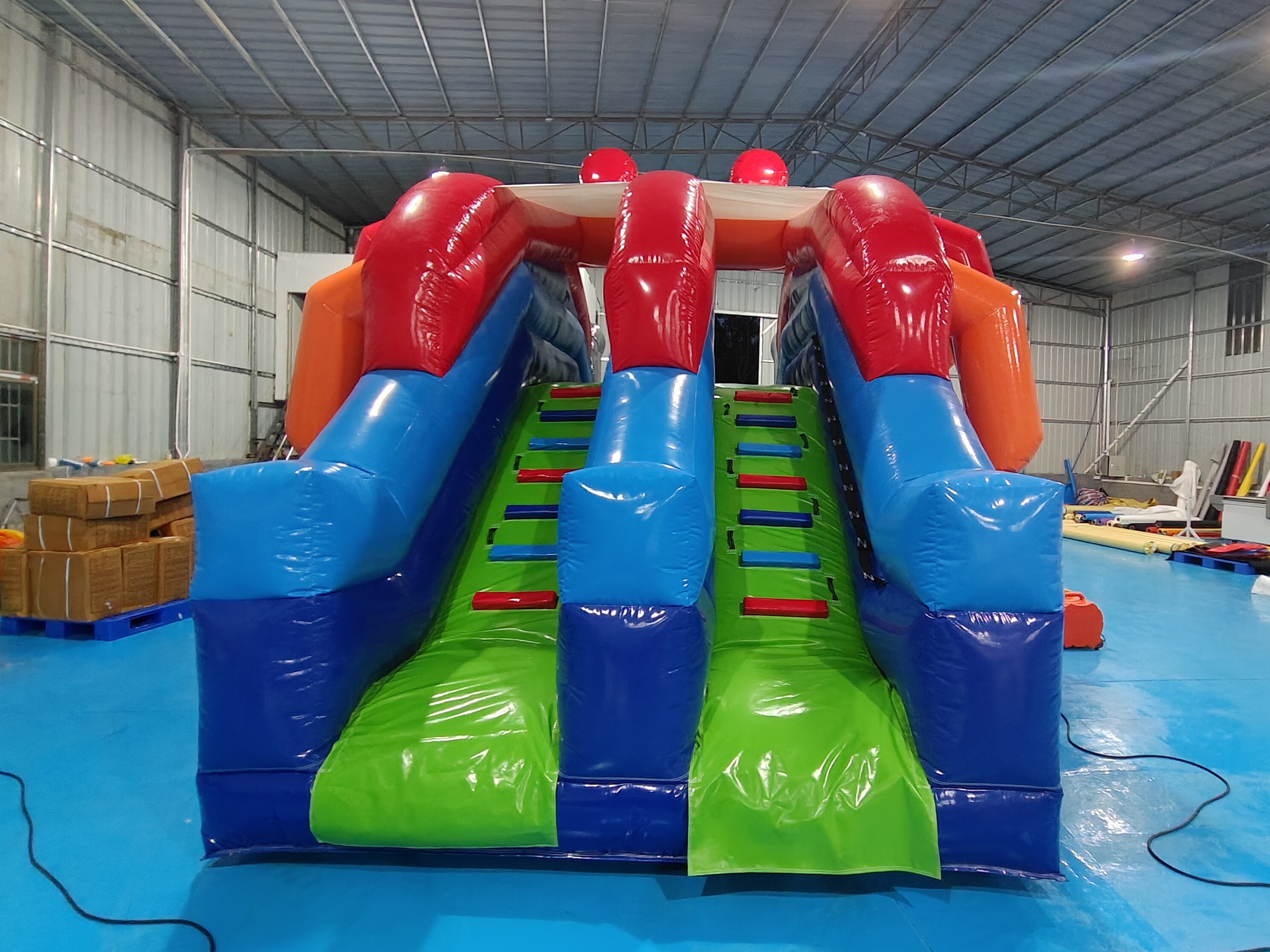 Commercial Grade Inflatable Dry Slide Crab Cartoon Inflatable High Double Slides For Kids And Adults